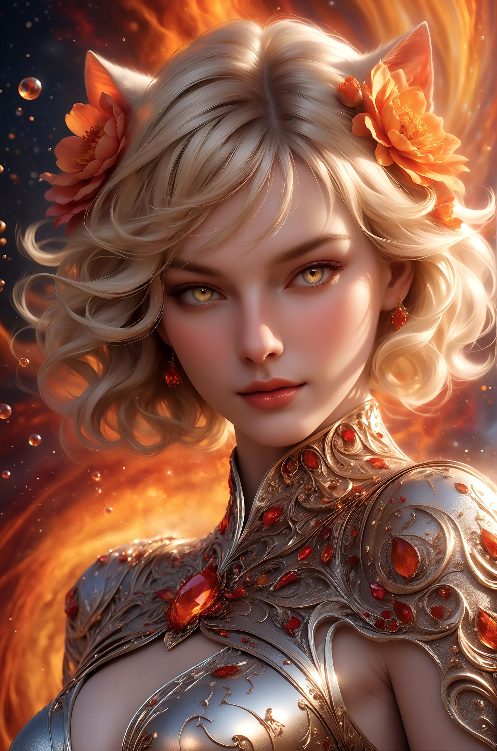 AI绘画StableDiffusion带信息样图（civitai.com站精选）-铠甲金发美女