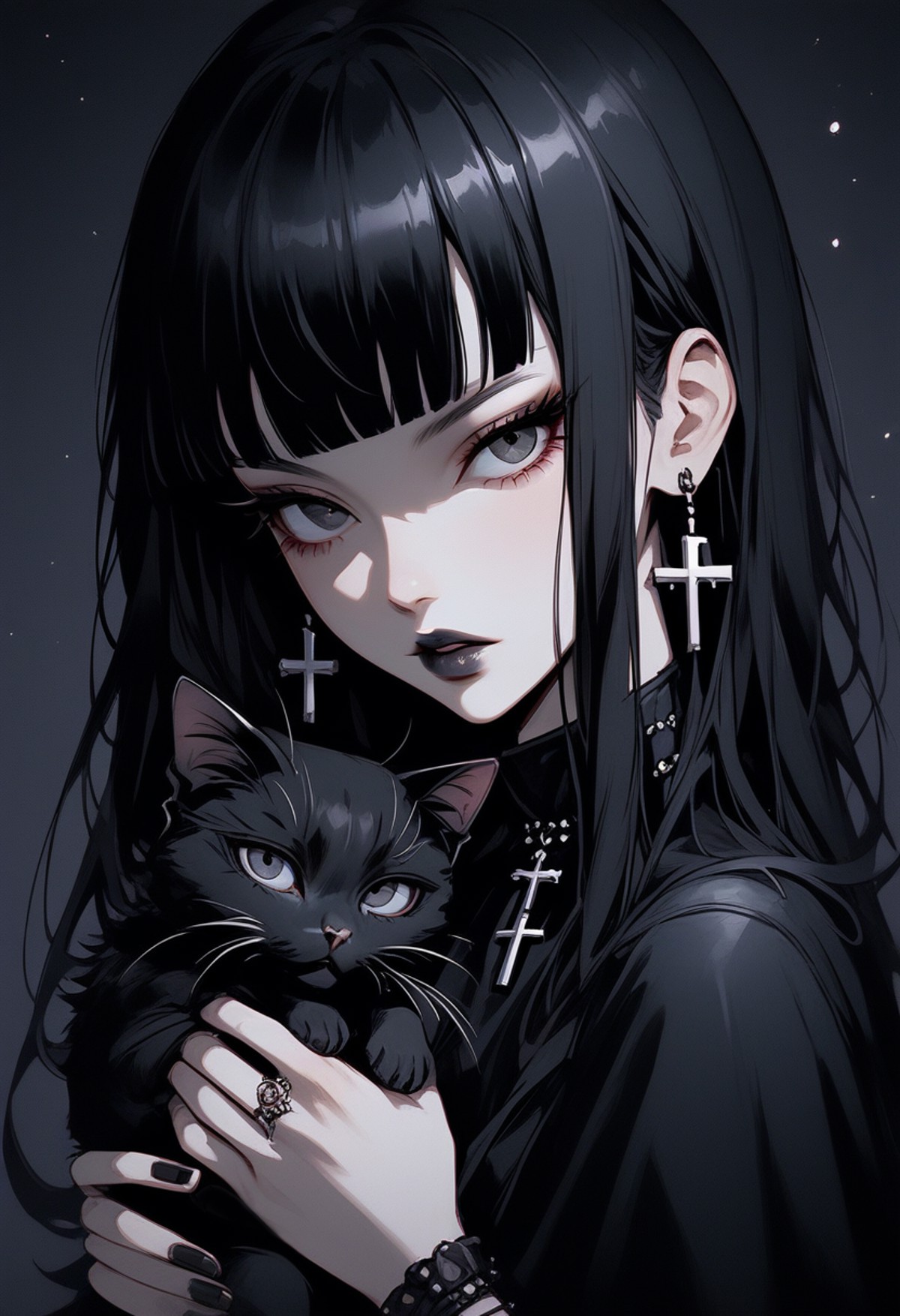 AI绘画StableDiffusion带信息样图（civitai.com站精选）-少女与猫