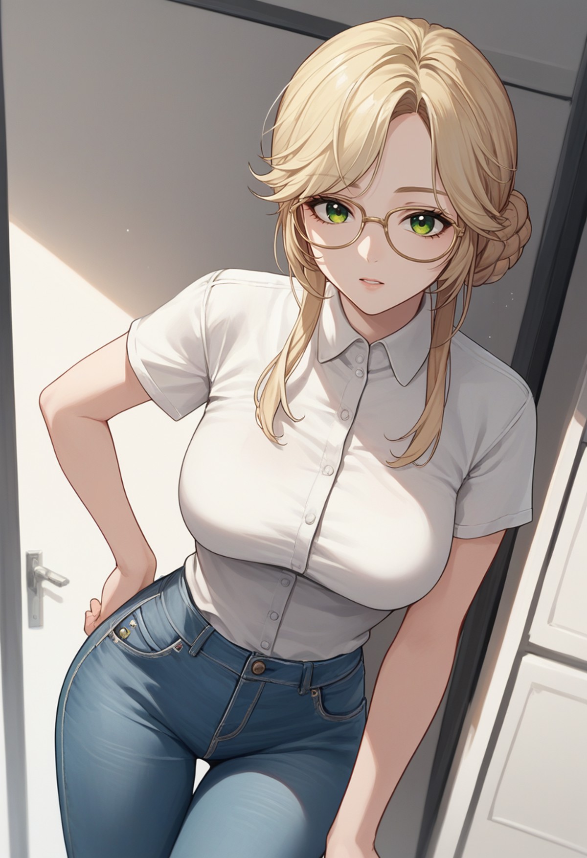 AI绘画StableDiffusion带信息样图（civitai.com站精选）-日式动漫戴眼镜的御女