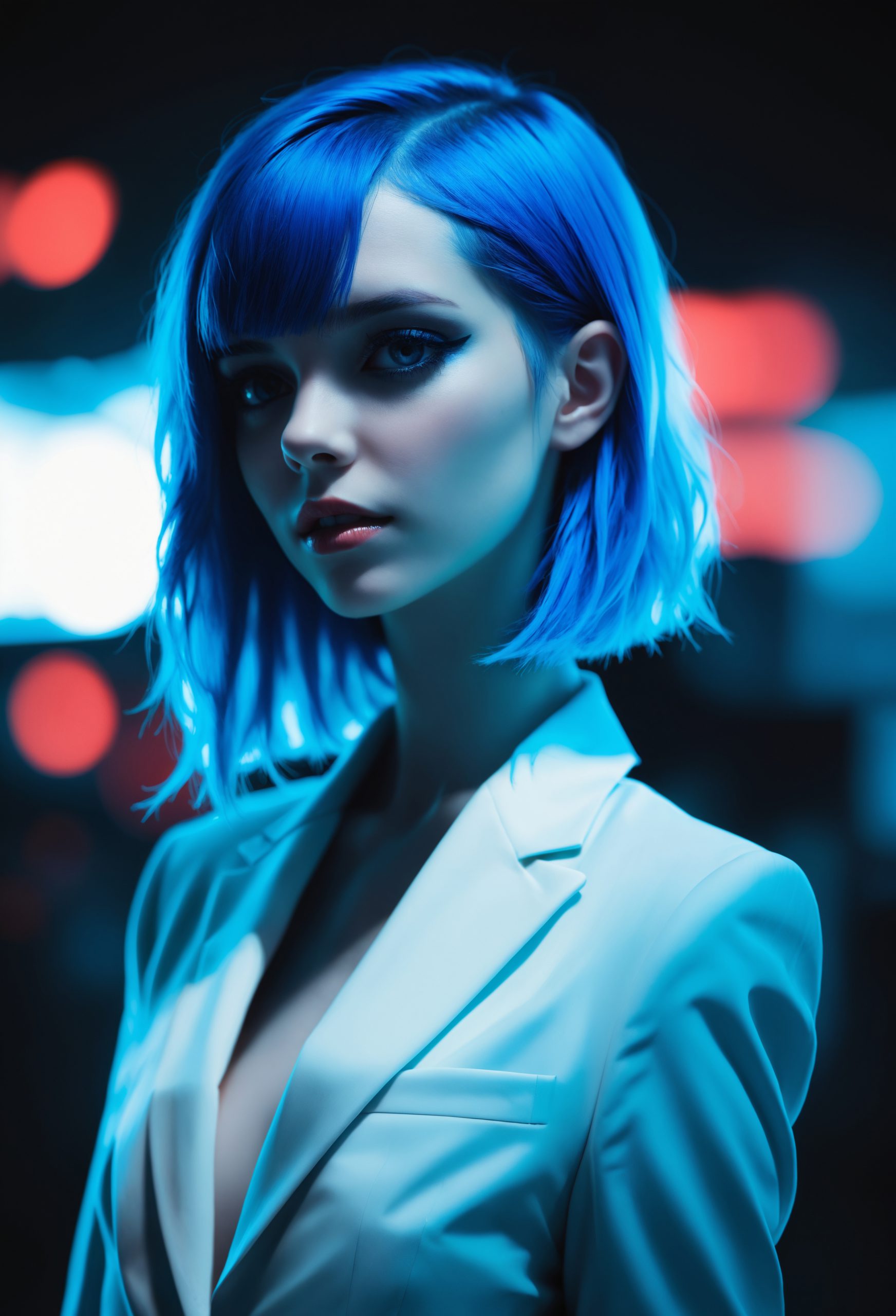 AI绘画StableDiffusion带信息样图（civitai.com站精选）-蓝发少女