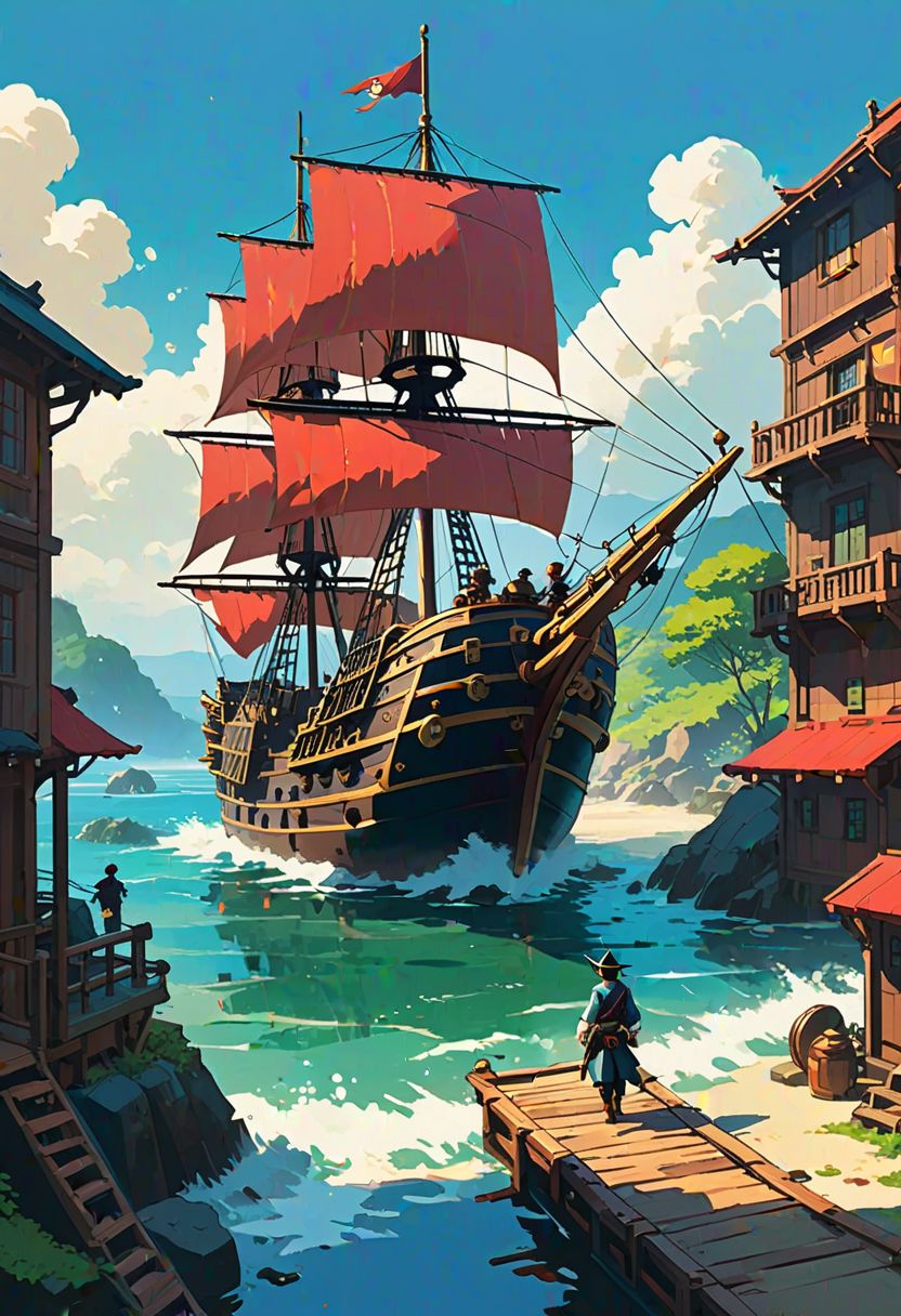 AI绘画StableDiffusion带信息样图（civitai.com站精选）-岸边的海盗船