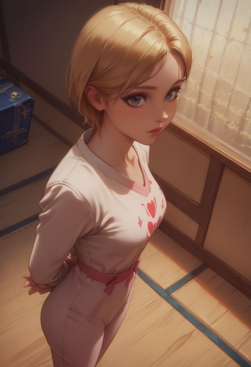AI绘画StableDiffusion带信息样图（civitai.com站精选）-穿睡衣的金发少女