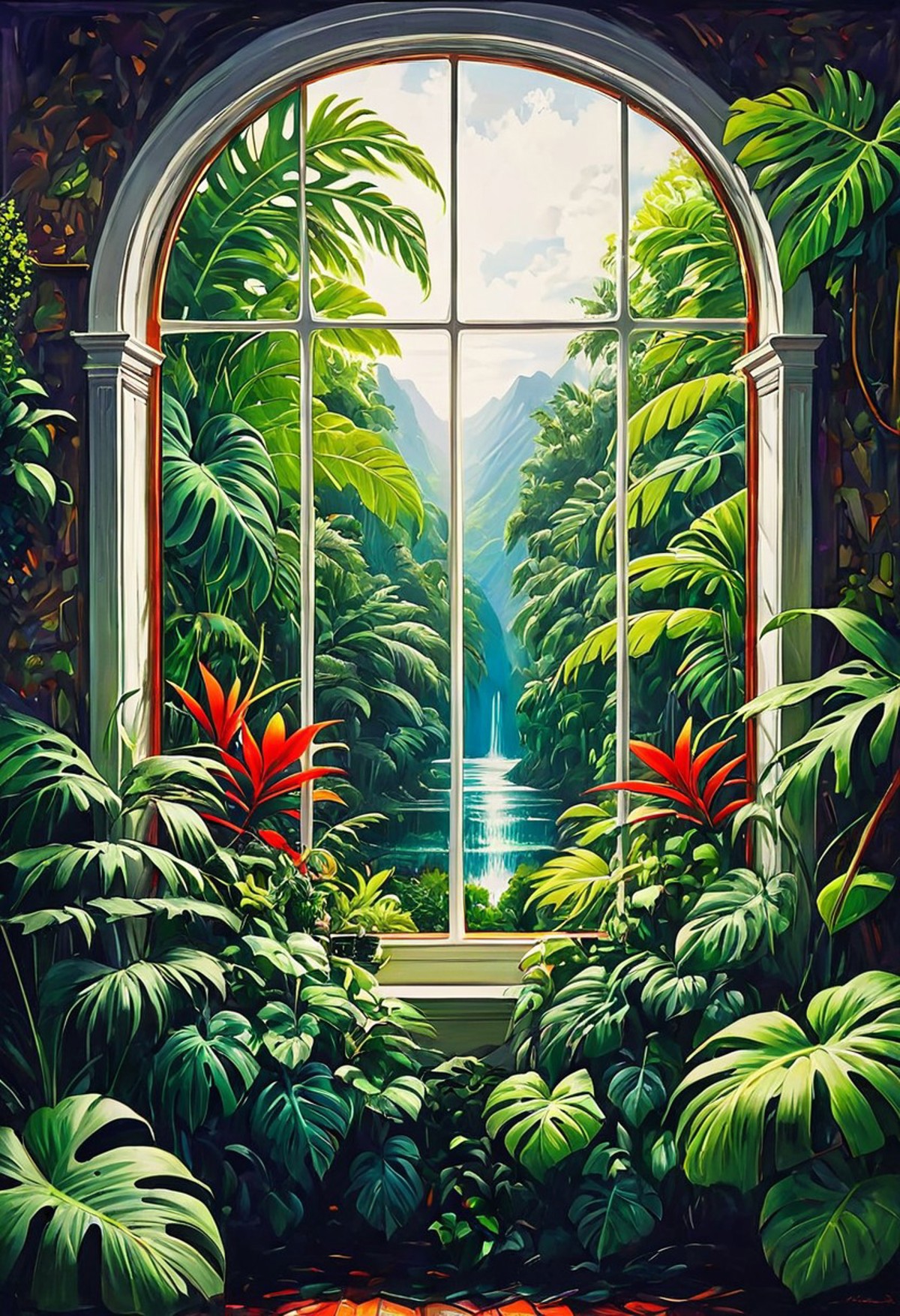 AI绘画StableDiffusion带信息样图（civitai.com站精选）-漂亮的植物窗