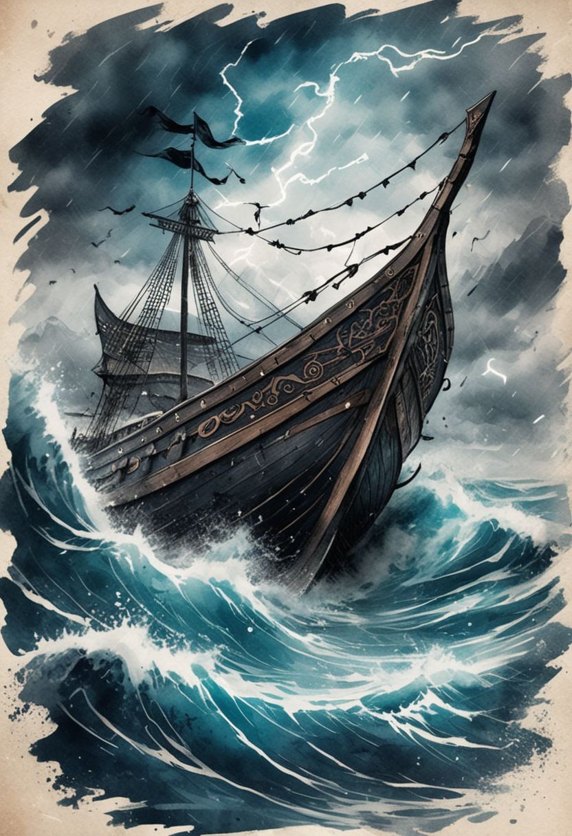 AI绘画StableDiffusion带信息样图（civitai.com站精选）-风浪中的船