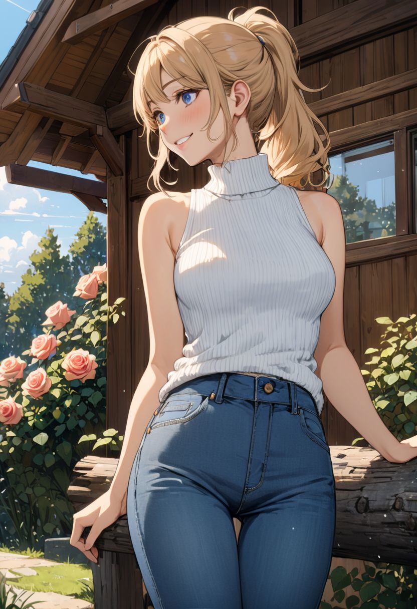 AI绘画StableDiffusion带信息样图（civitai.com站精选）-小木屋前的牛仔少女