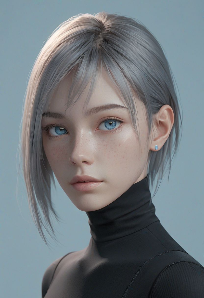 AI绘画StableDiffusion带信息样图（civitai.com站精选）-灰发雀斑少女