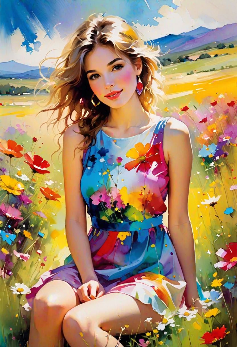 AI绘画StableDiffusion带信息样图（civitai.com站精选）-美女风景油画
