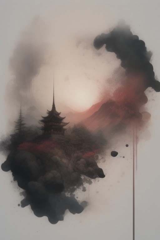 AI绘画StableDiffusion带信息样图（civitai.com站精选）-水墨中国画