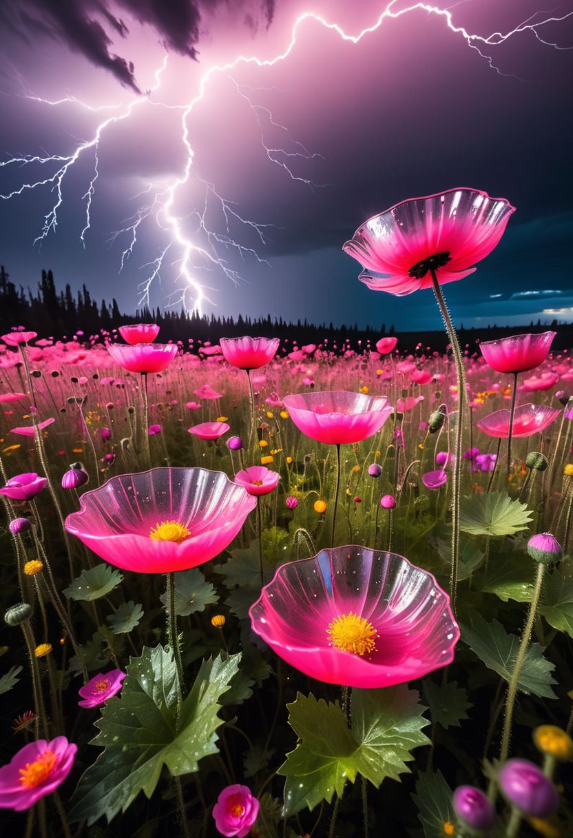 AI绘画StableDiffusion带信息样图（civitai.com站精选）-粉红透明的虞美人