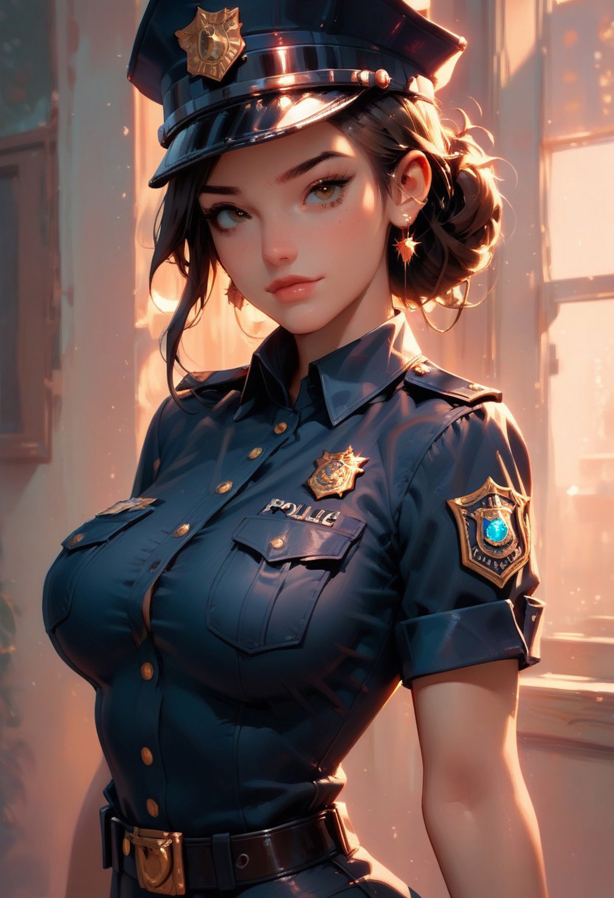 AI绘画StableDiffusion带信息样图（civitai.com站精选）-性感美国美女警察