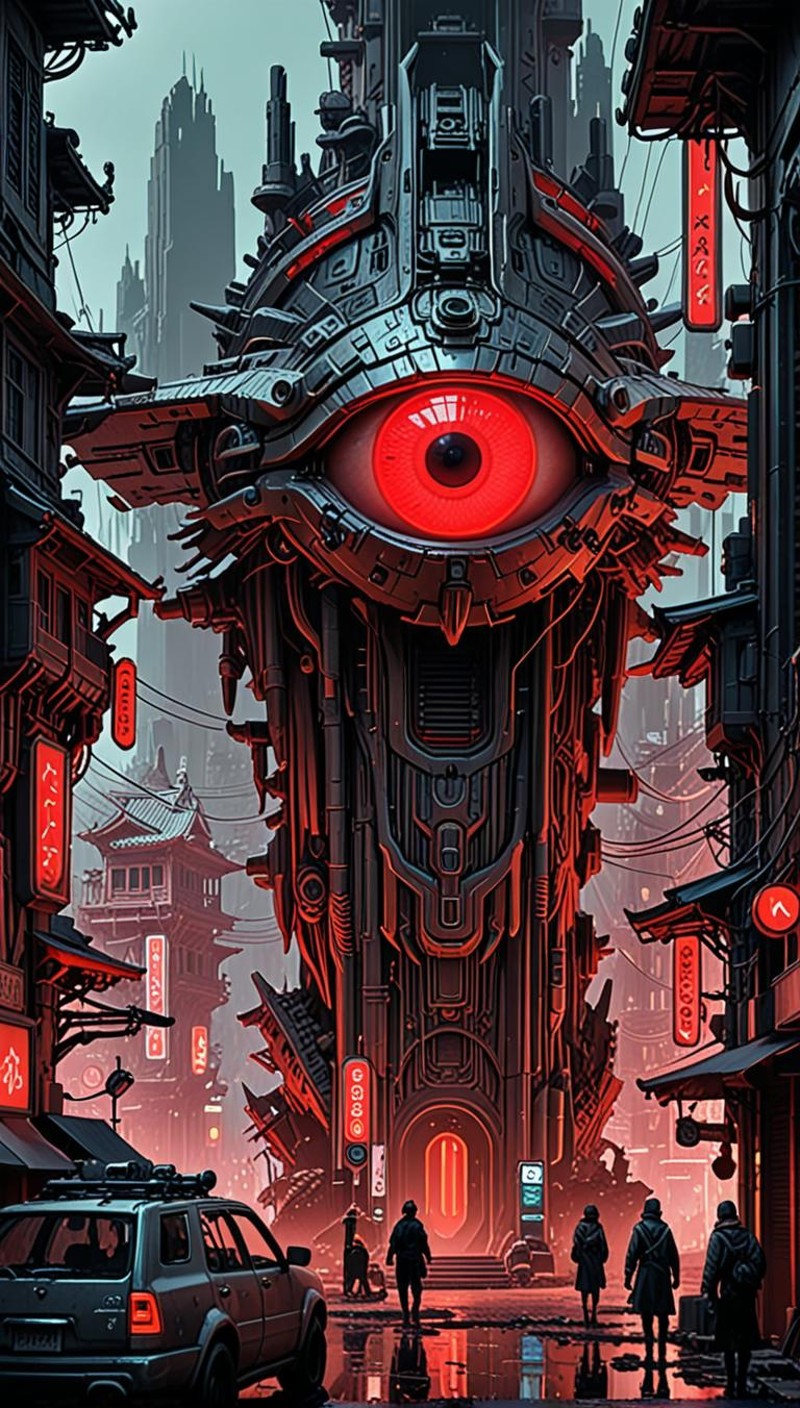 AI绘画StableDiffusion带信息样图（civitai.com站精选）-未来城市独眼建筑