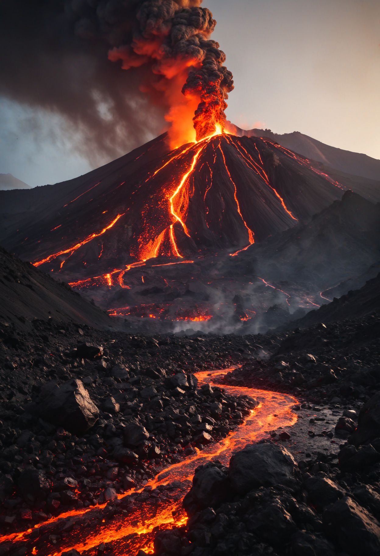 AI绘画StableDiffusion带信息样图（civitai.com网站精选）-火山爆发岩浆流淌