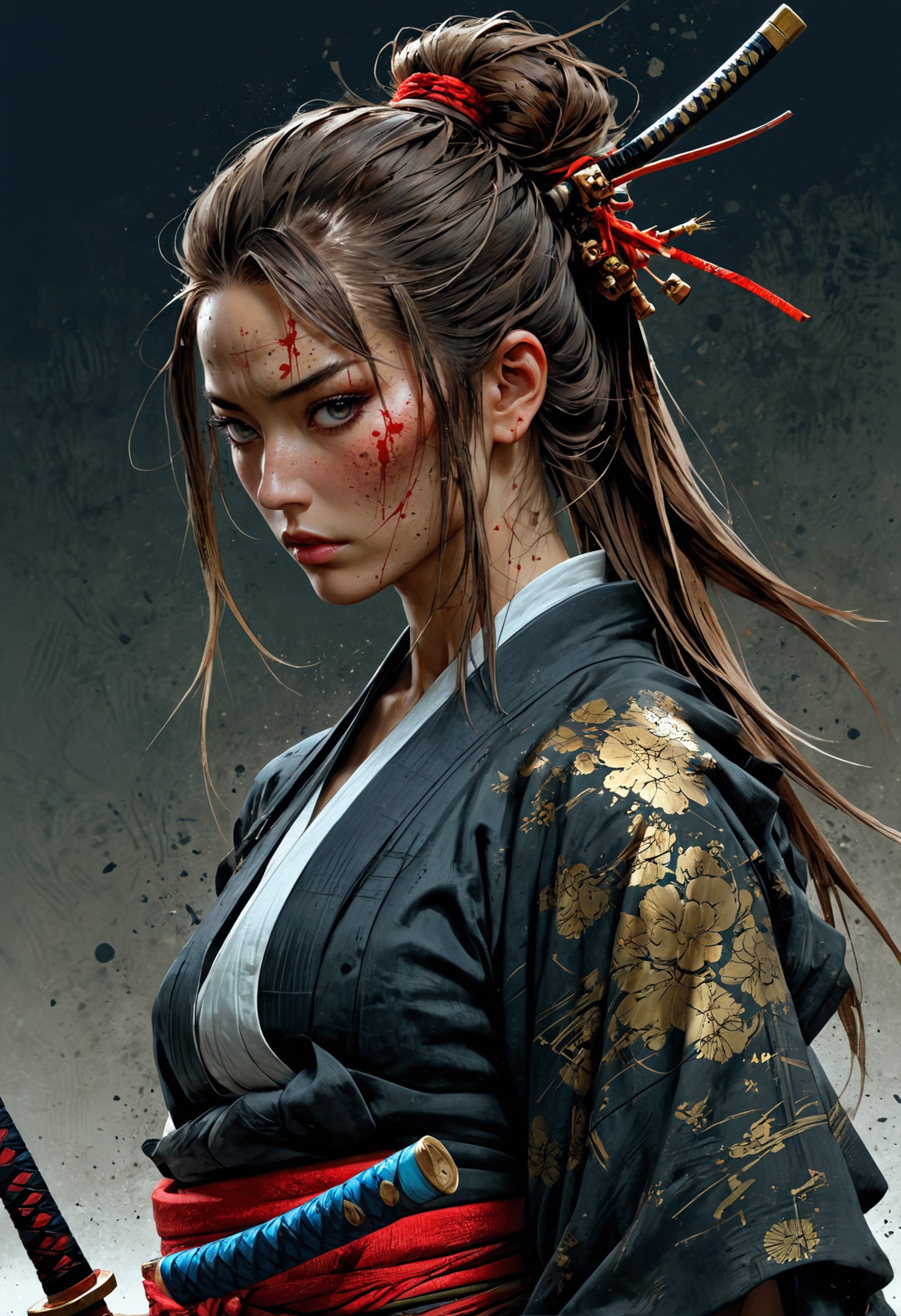 AI绘画StableDiffusion带信息样图（civitai.com站精选）-东瀛女武士