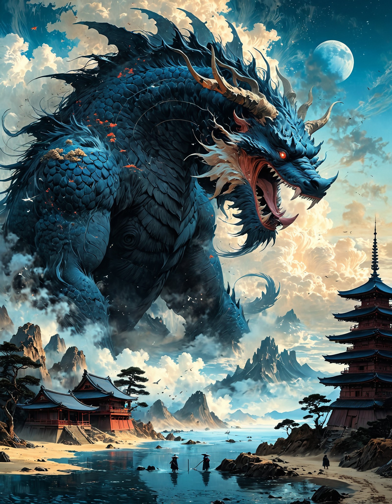 AI绘画StableDiffusion带信息样图（civitai.com站精选）-海边巨兽