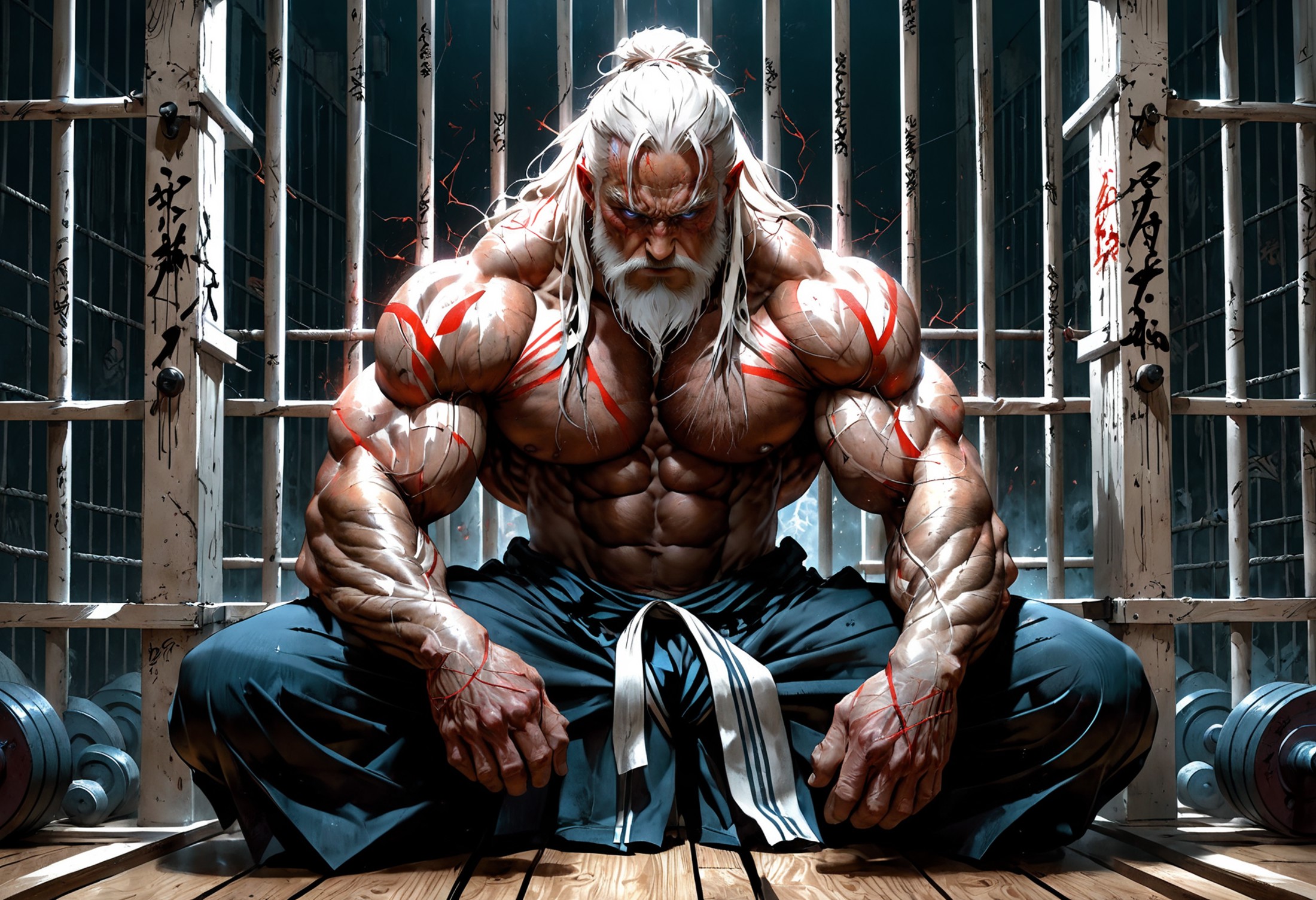 AI绘画StableDiffusion带信息样图（civitai.com站精选）-监狱里的肌肉老魔头