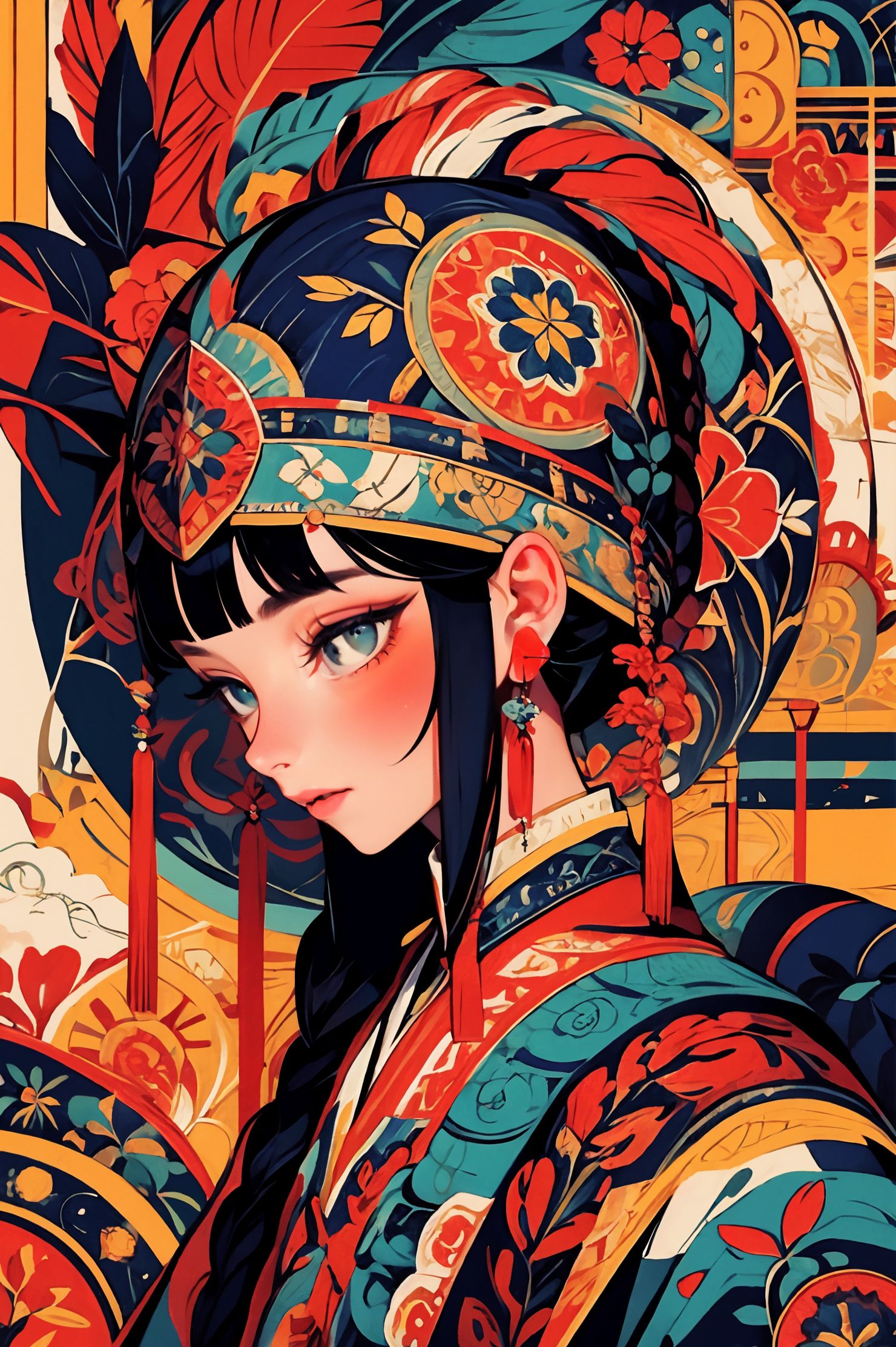 AI绘画StableDiffusion带信息样图（civitai.com站精选）-民族服饰少女