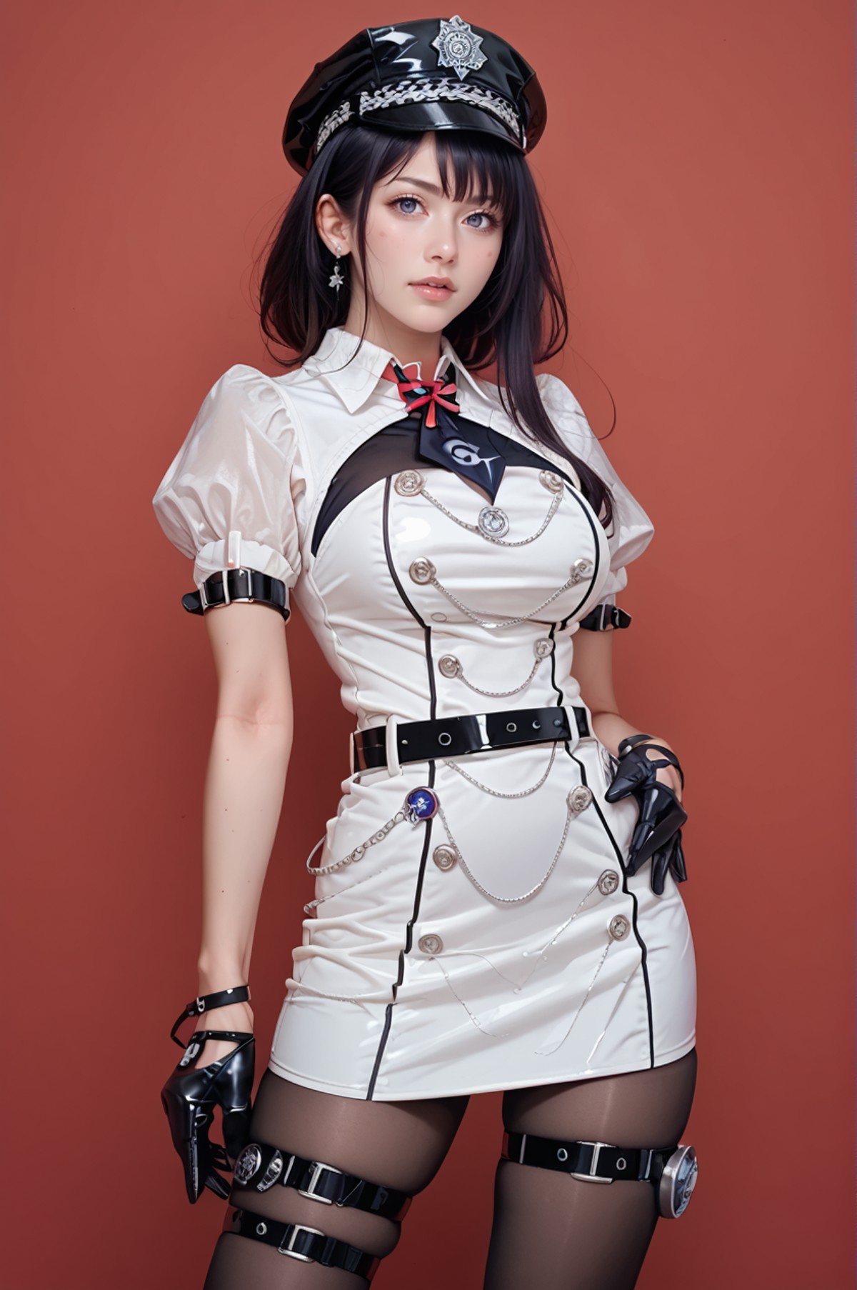 AI绘画StableDiffusion带信息样图（civitai.com站精选）-黑丝女警