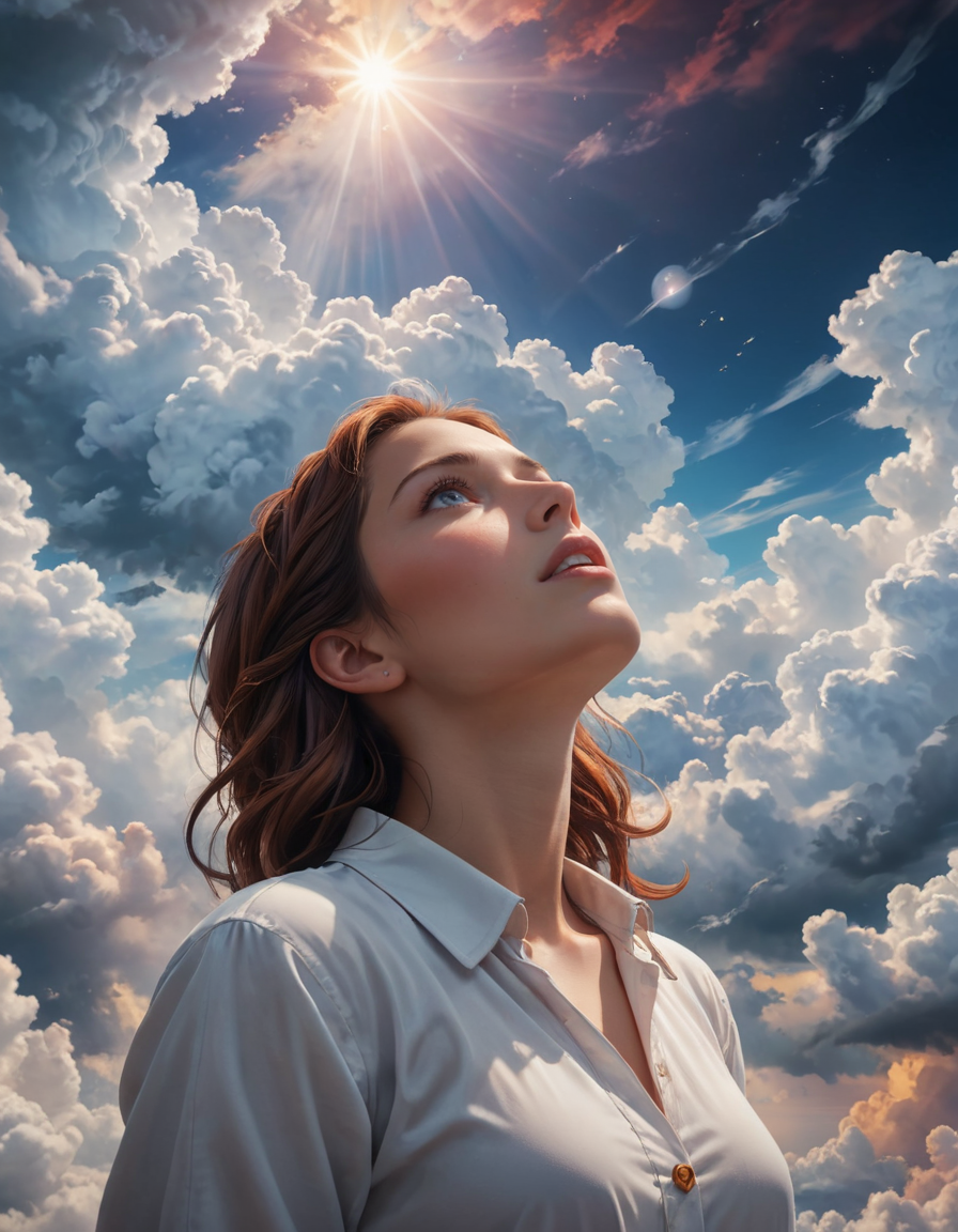 AI绘画StableDiffusion带信息样图（civitai.com站精选）-仰望晴空的少女