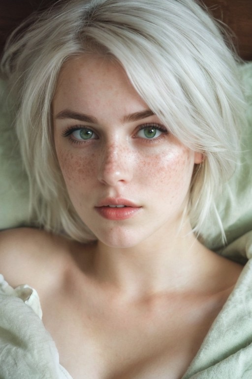 AI绘画StableDiffusion带信息样图（civitai.com站精选）-白发雀斑少女