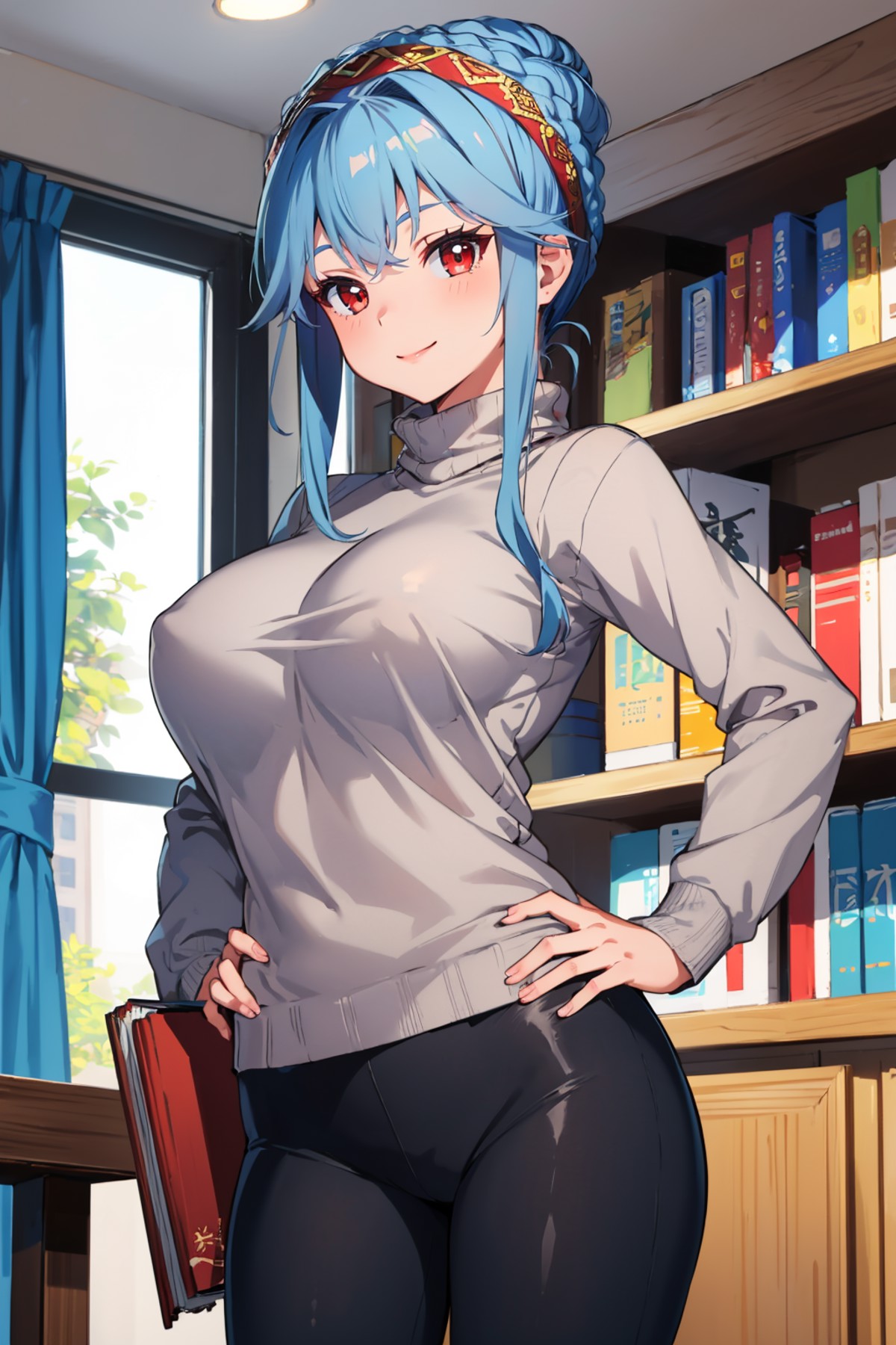 AI绘画StableDiffusion带信息样图（civitai.com站精选）-蓝发动漫少女