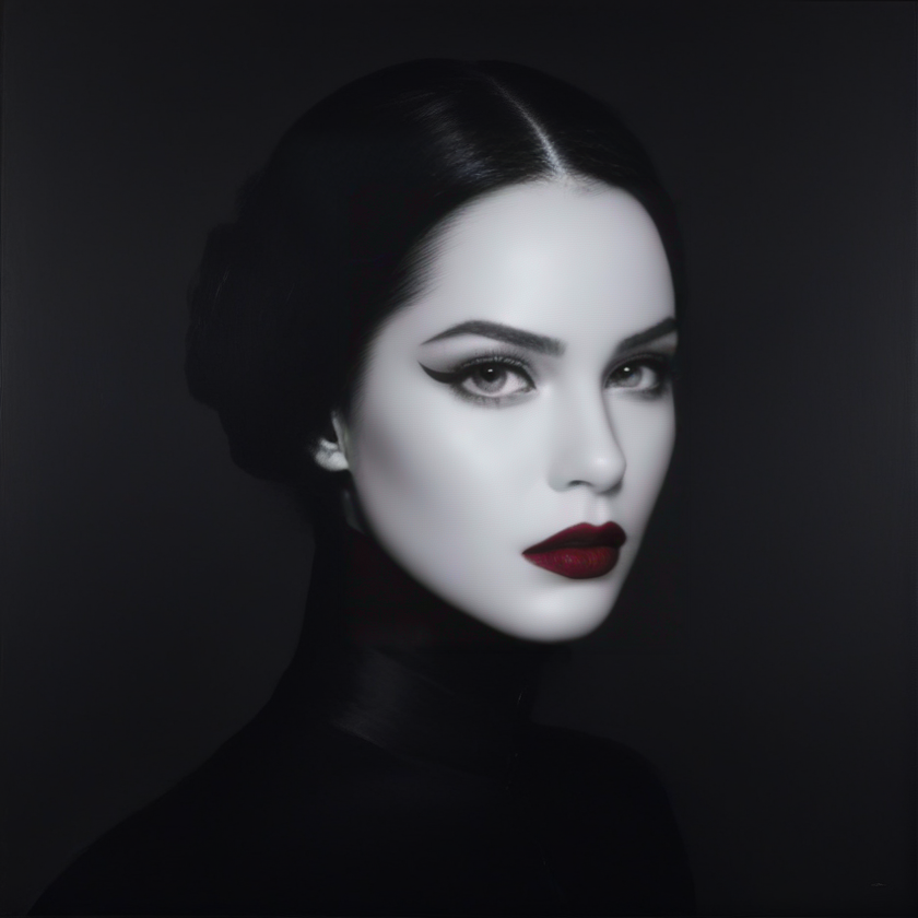 AI绘画StableDiffusion带信息样图（civitai.com站精选）-西方美女黑白照