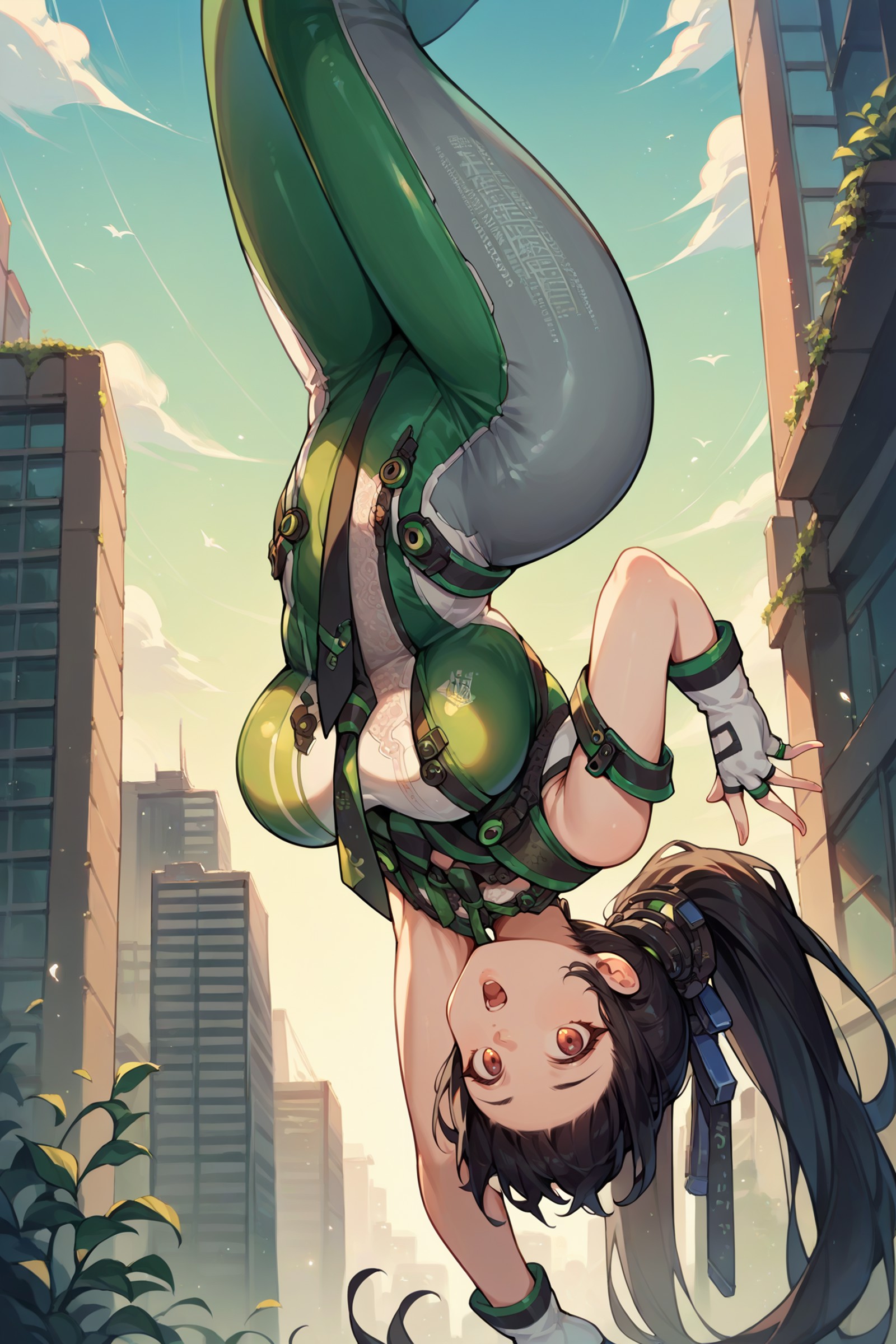 AI绘画StableDiffusion带信息样图（civitai.com站精选）-倒吊着的少女