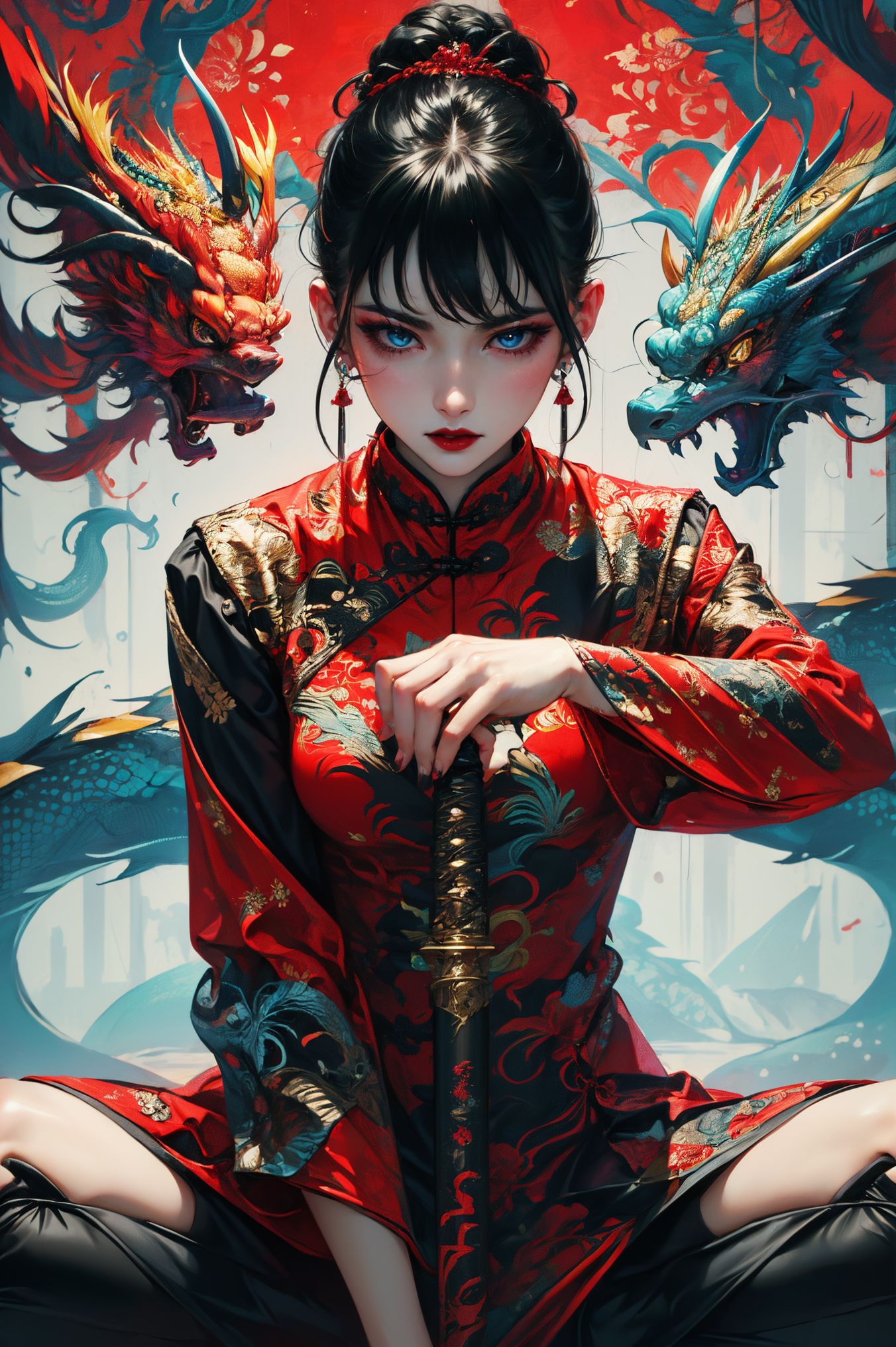 AI绘画StableDiffusion带信息样图（civitai.com站精选）-龙与少女