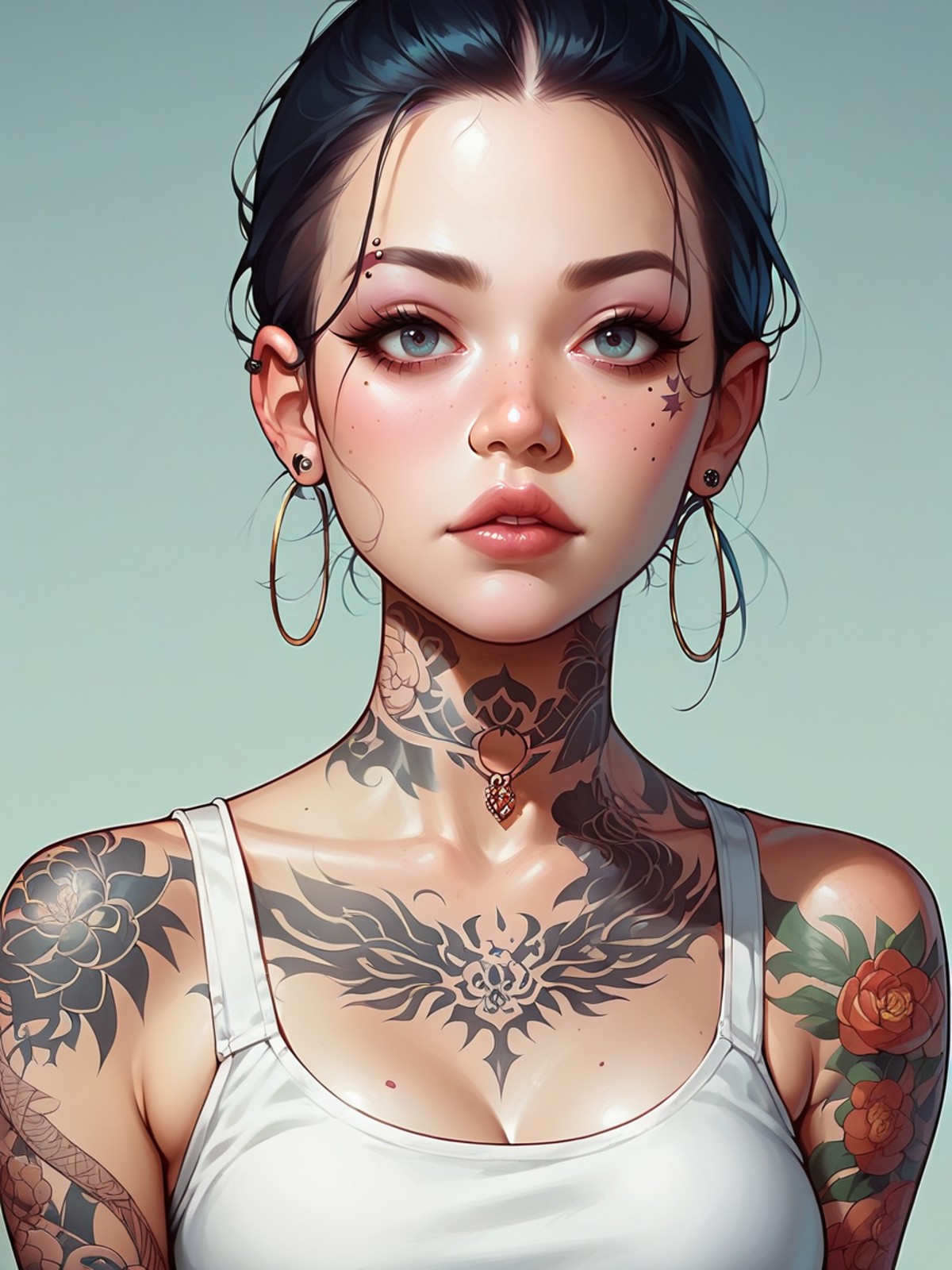 AI绘画StableDiffusion带信息样图（civitai.com站精选）-纹身女孩