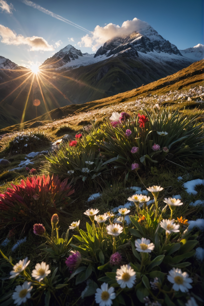 AI绘画StableDiffusion带信息样图（civitai.com站精选）-雪山野花