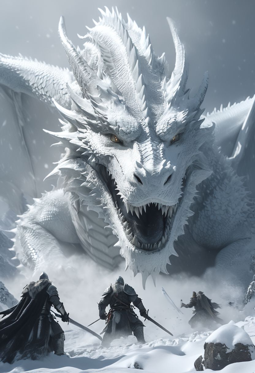 AI绘画StableDiffusion带信息样图（civitai.com站精选）-雪地冰龙