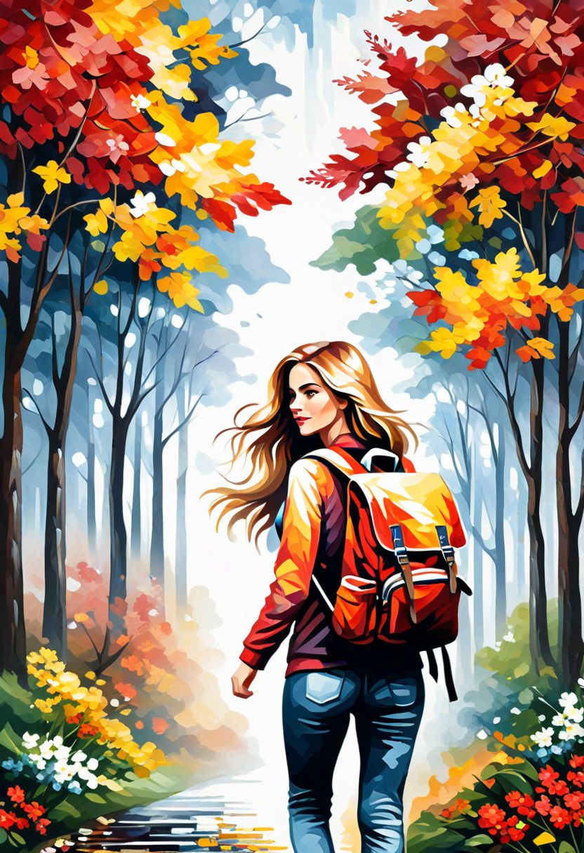AI绘画StableDiffusion带信息样图（civitai.com站精选）-油彩画徒步的少女