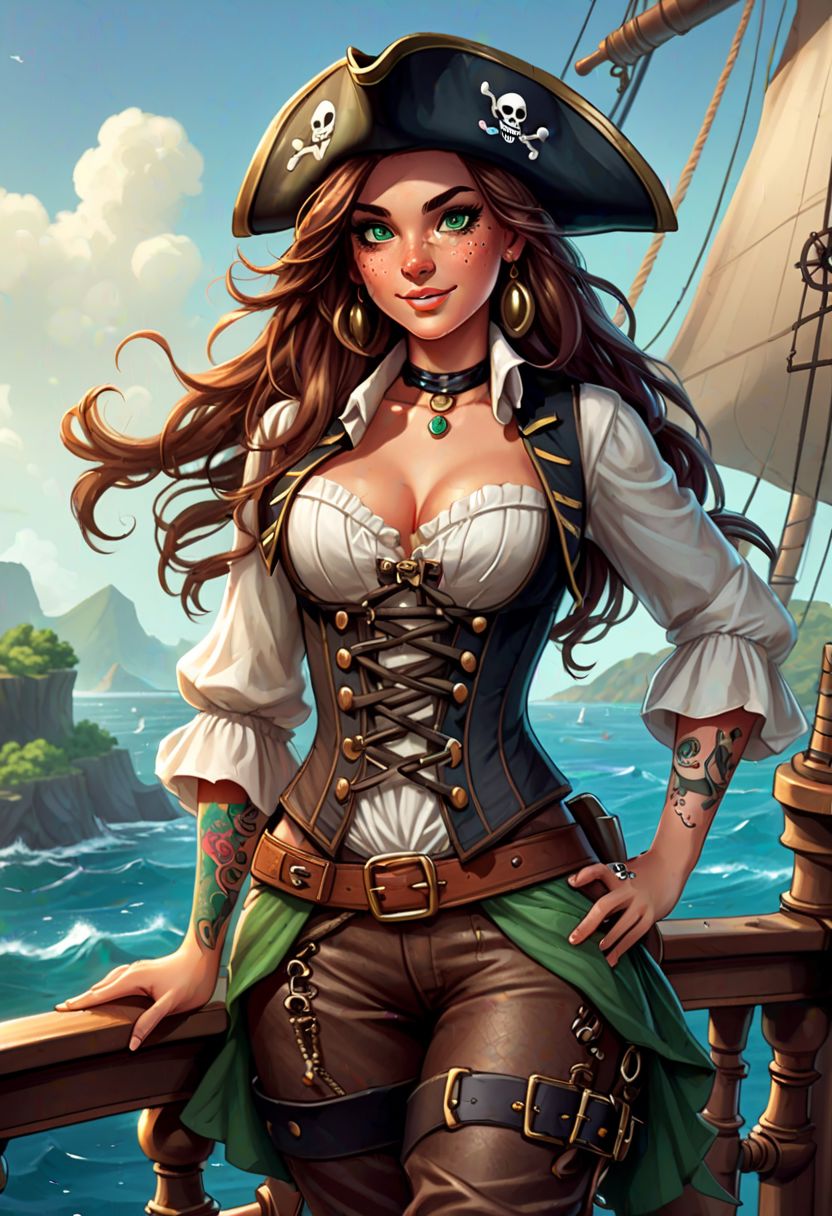 AI绘画StableDiffusion带信息样图（civitai.com站精选）-女海盗