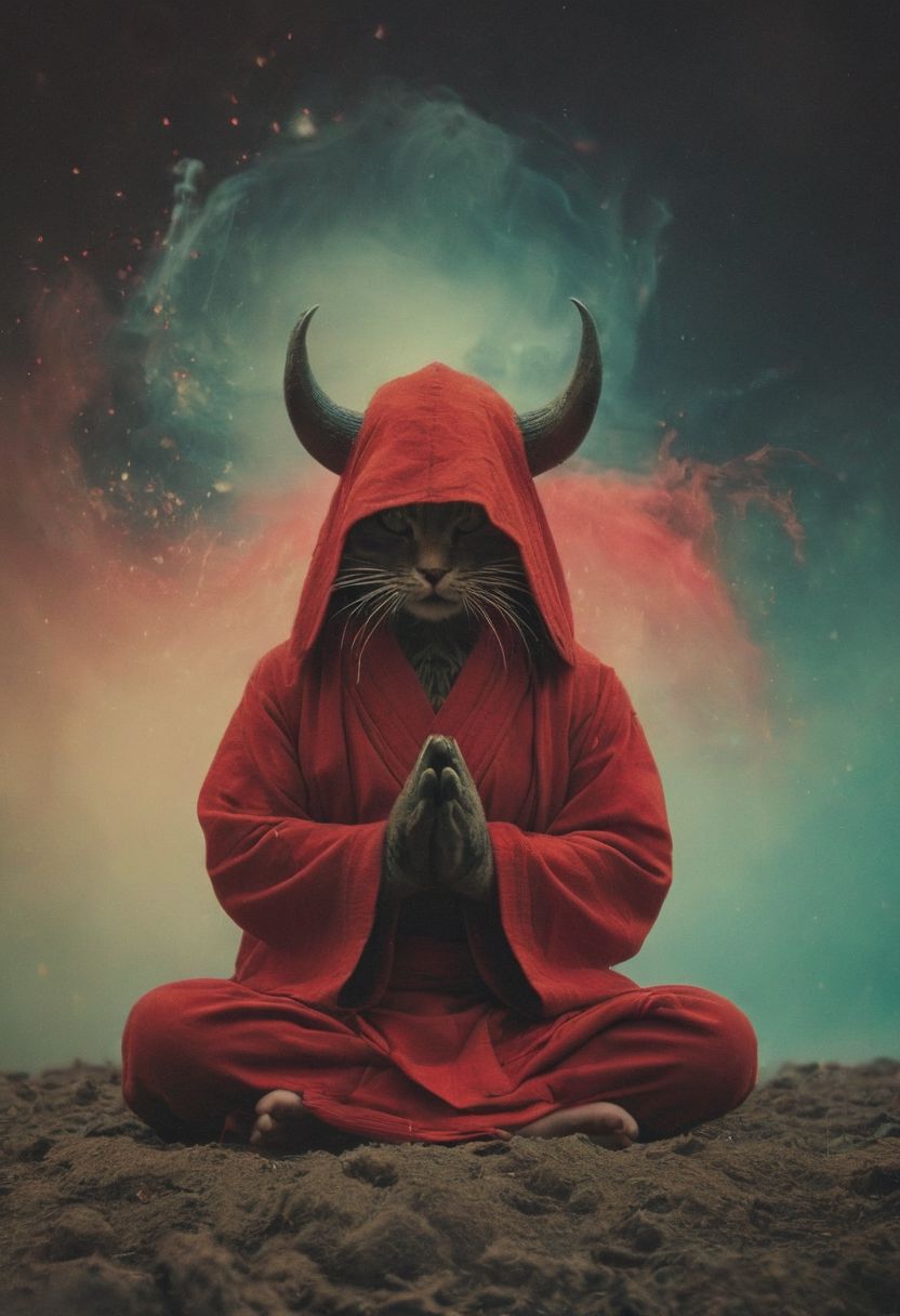 AI绘画StableDiffusion带信息样图（civitai.com站精选）-冥想打坐的喵星人