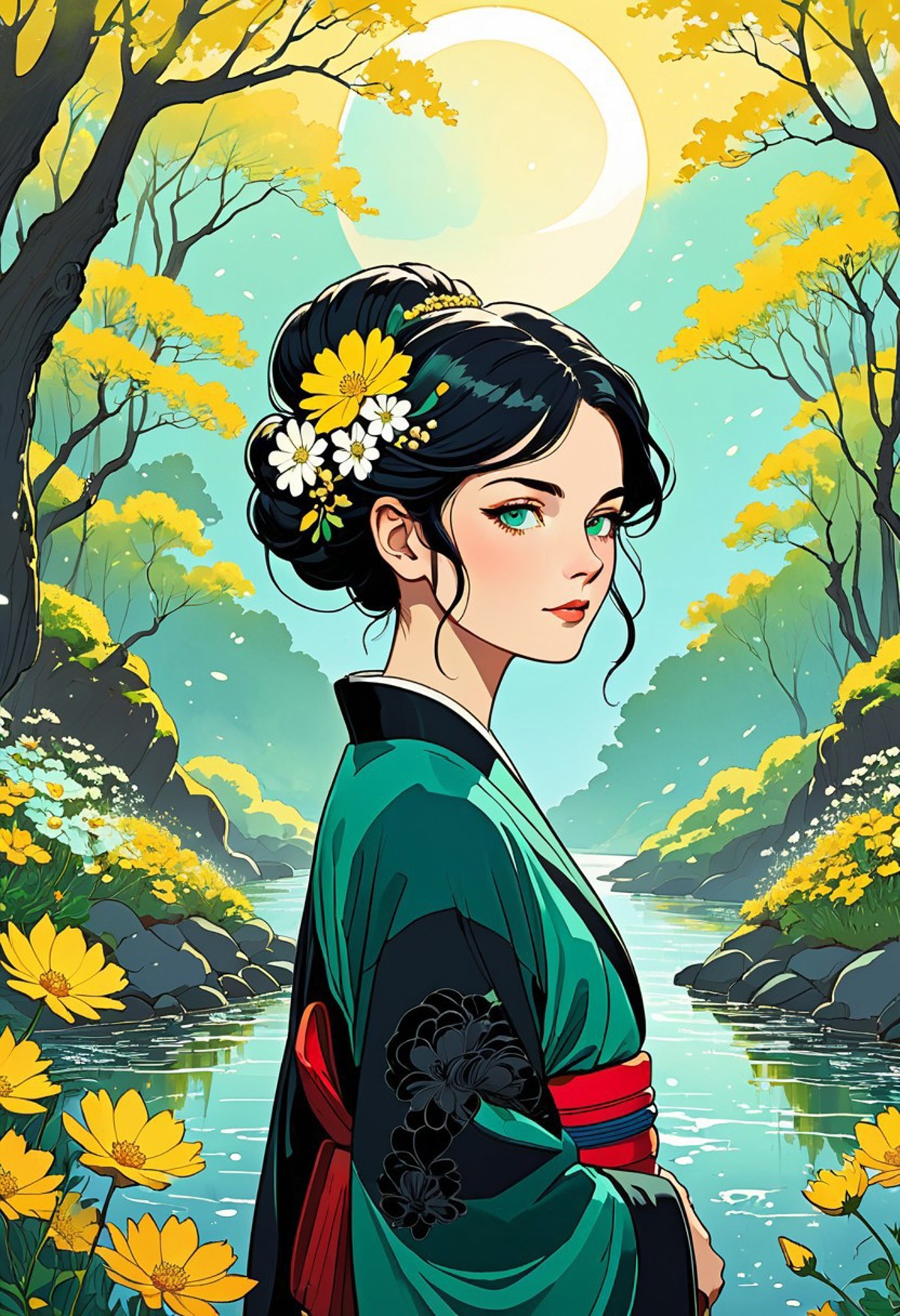 AI绘画StableDiffusion带信息样图（civitai.com站精选）-森林中的小日子美女