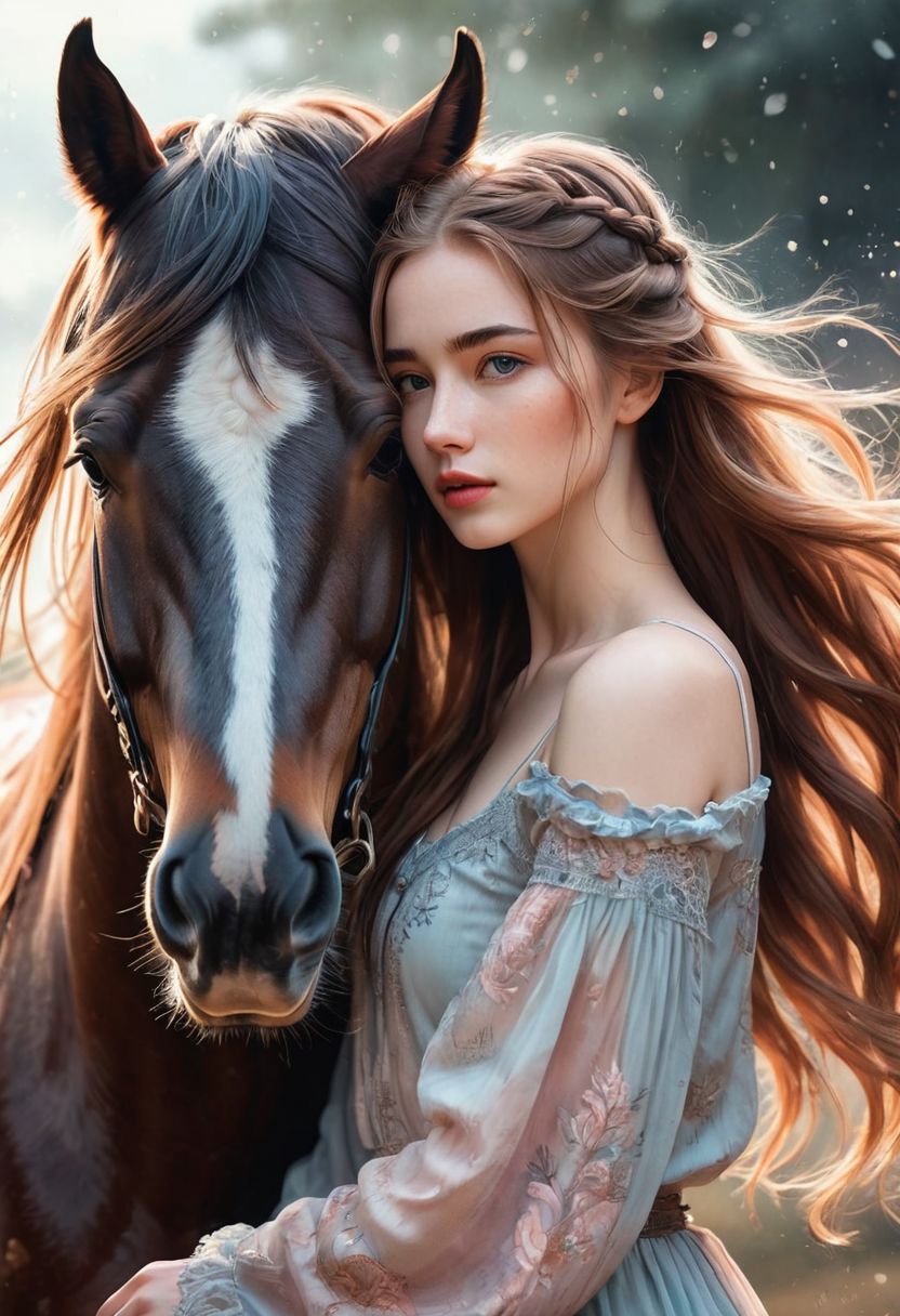 AI绘画StableDiffusion带信息样图（civitai.com站精选）-骏马与少女