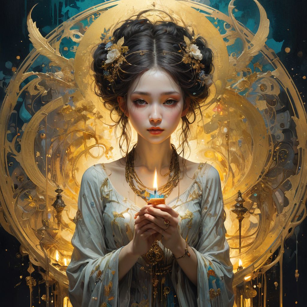 AI绘画StableDiffusion带信息样图（civitai.com站精选）-手捧蜡烛的女孩