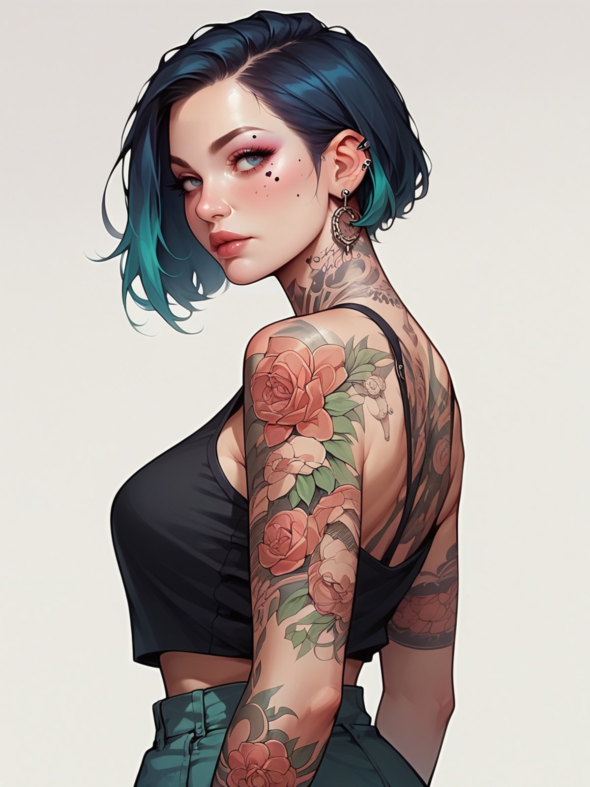AI绘画StableDiffusion带信息样图（civitai.com站精选）- 纹身女孩