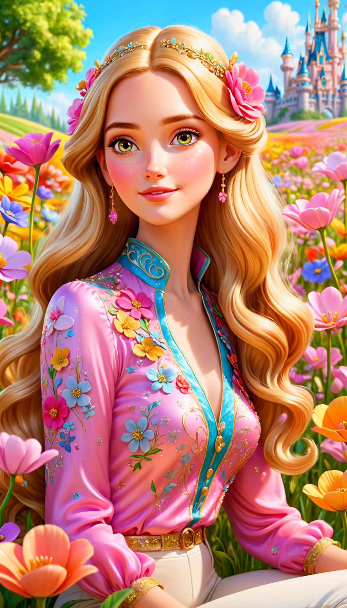 AI绘画StableDiffusion带信息样图（civitai.com站精选）-花海中的公主