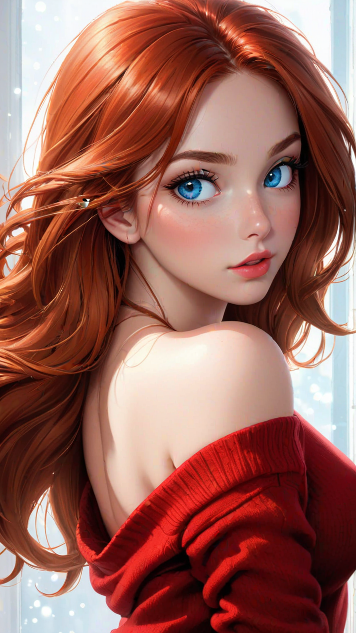 AI绘画StableDiffusion带信息样图（civitai.com站精选）-红衣红发少女
