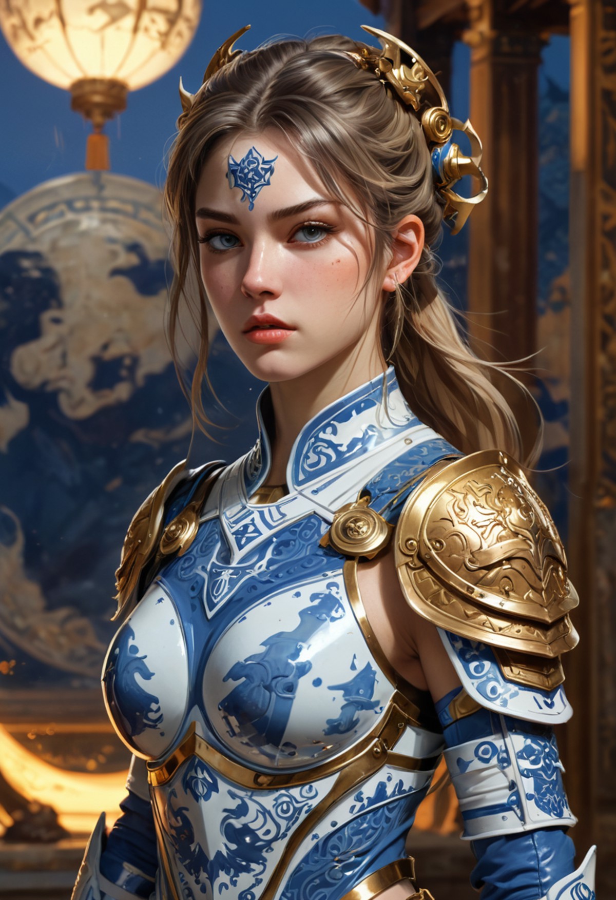 AI绘画StableDiffusion带信息样图（civitai.com站精选）-青花陶瓷铠甲少女