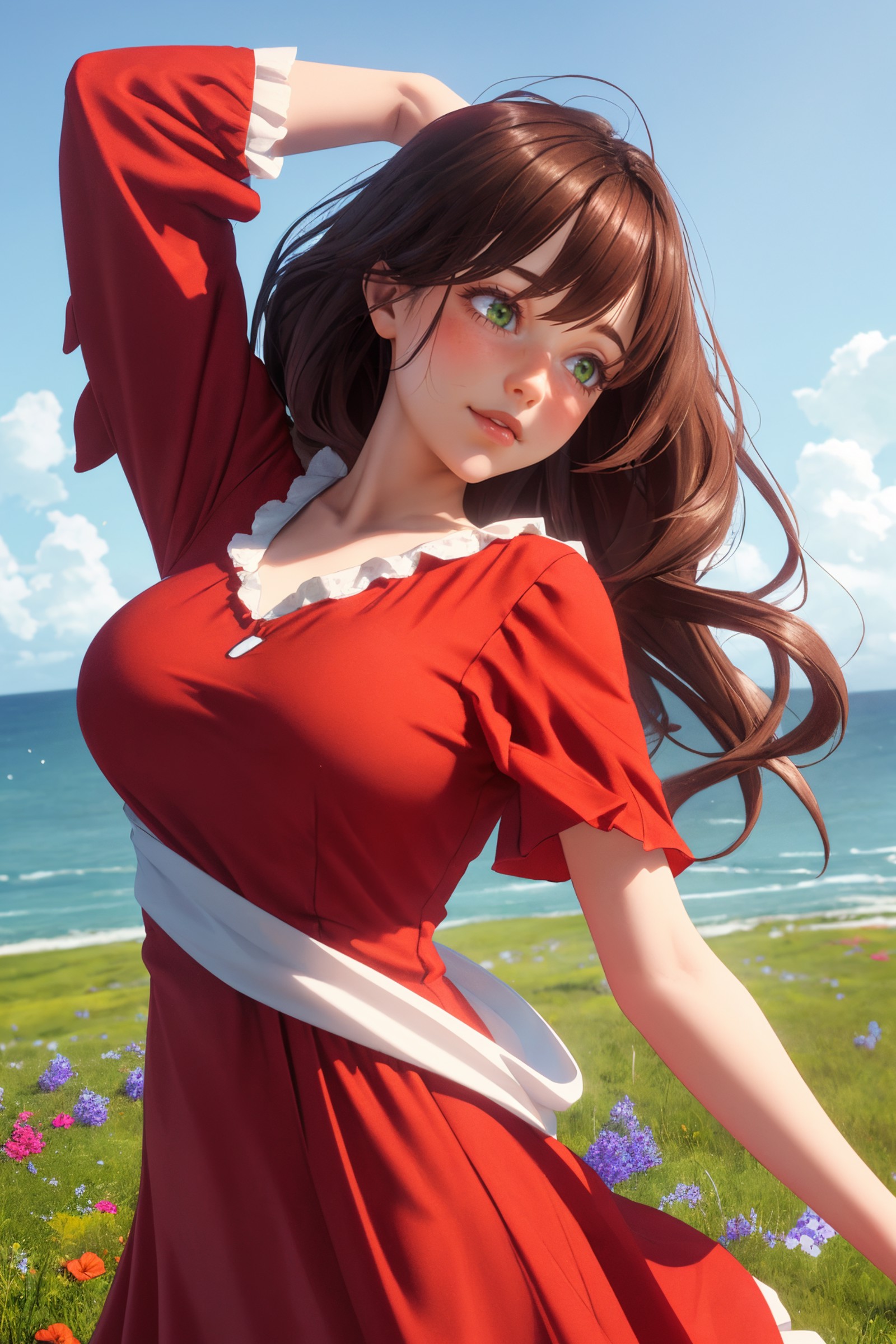 AI绘画StableDiffusion带信息样图（civitai.com站精选）-跳舞的红衣少女