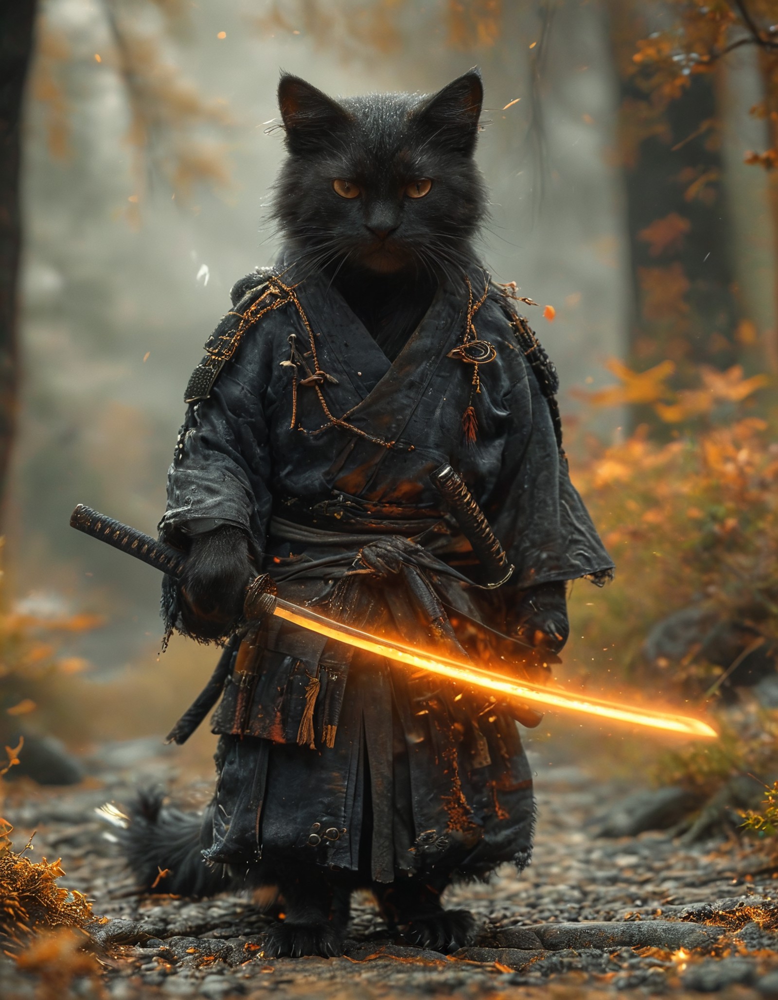 AI绘画StableDiffusion带信息样图（civitai.com站精选）-黑猫武士