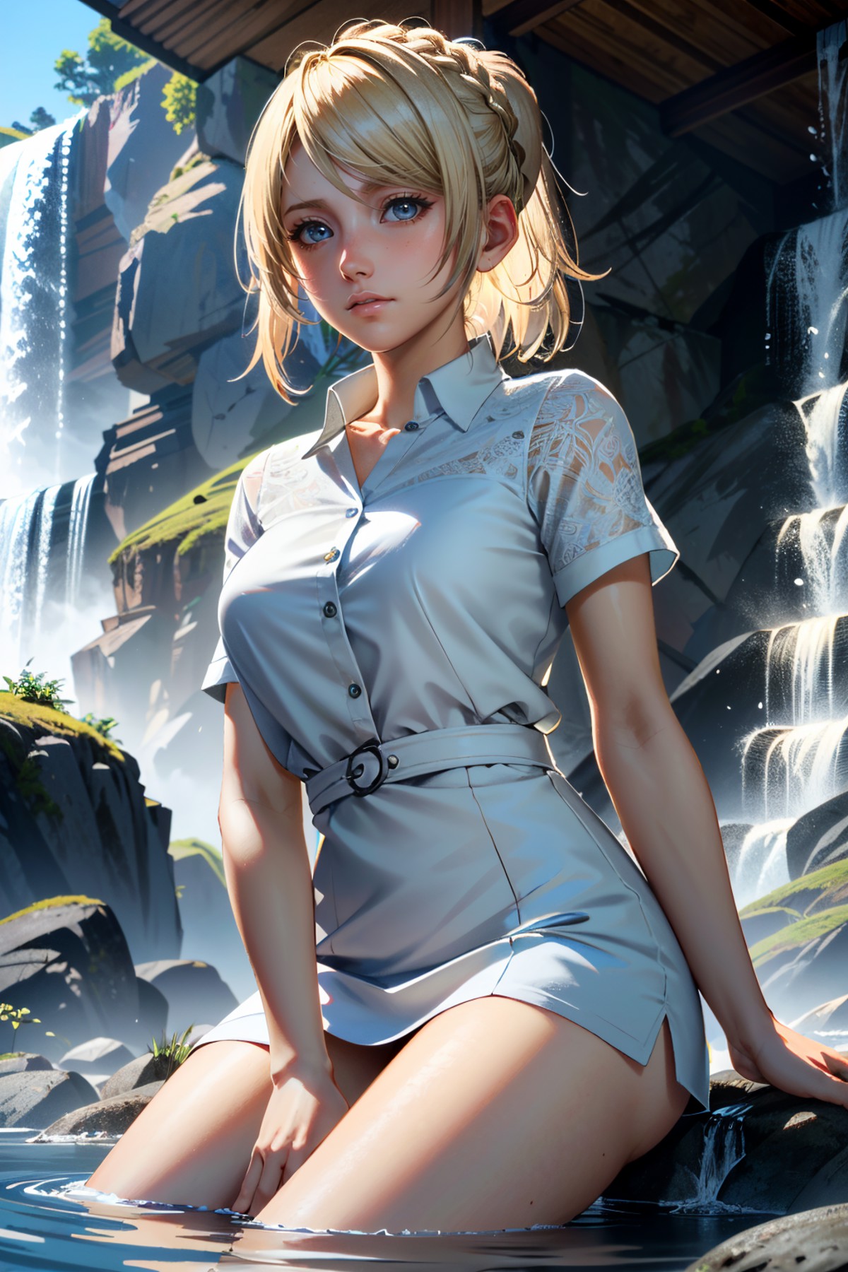 AI绘画StableDiffusion带信息样图（civitai.com站精选）-水边的金发少女