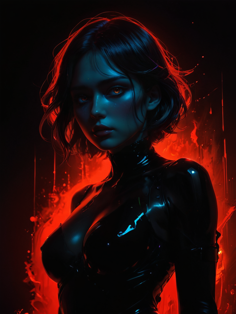 AI绘画StableDiffusion带信息样图（civitai.com网站精选）-黑暗中的女人