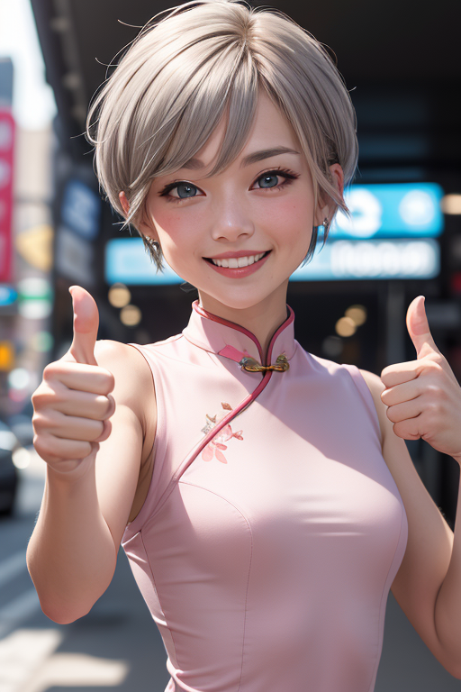 AI绘画StableDiffusion带信息样图（civitai.com网站精选）-银发新旗袍少女