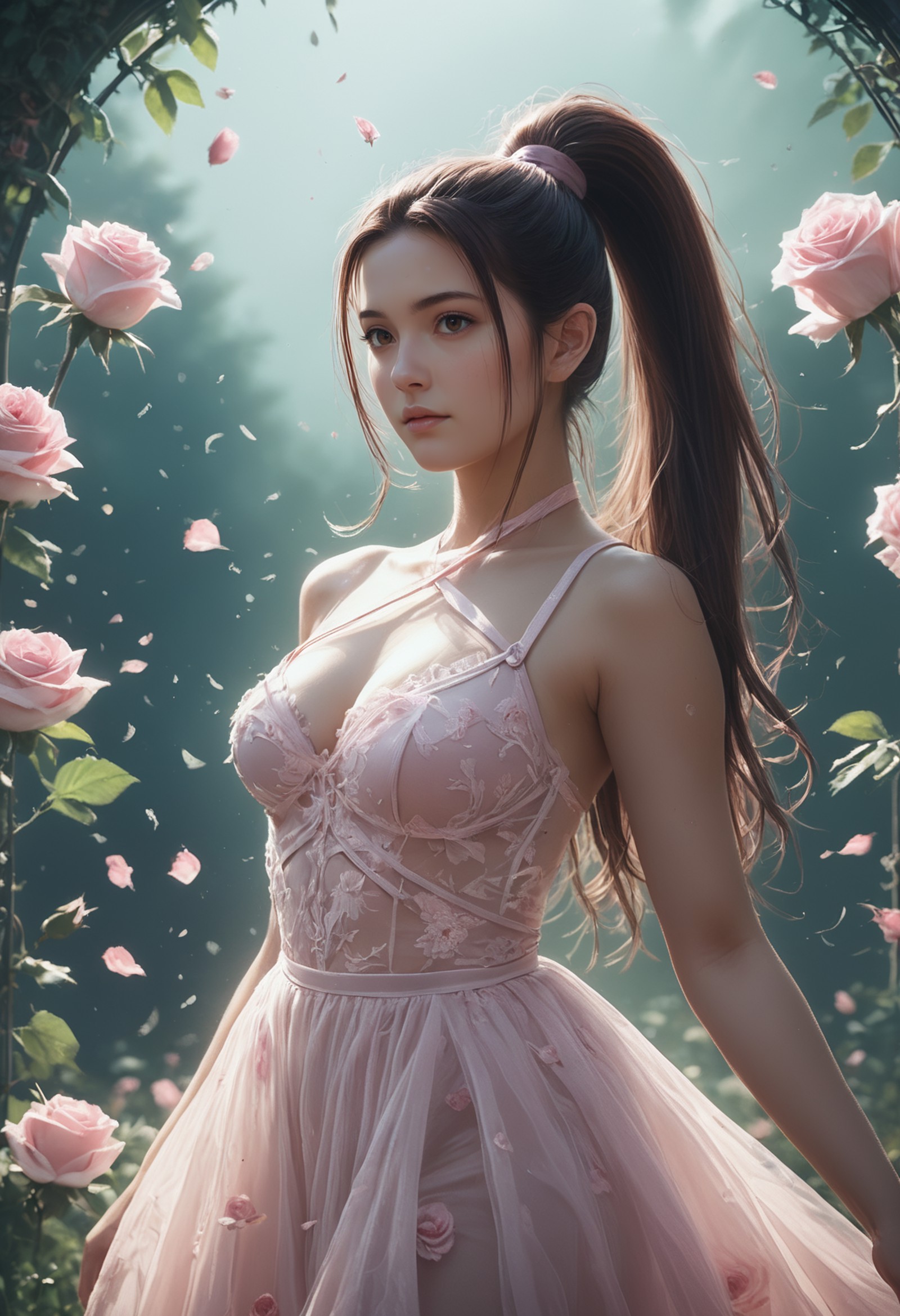AI绘画StableDiffusion带信息样图（civitai.com网站精选）-粉色内衣少女