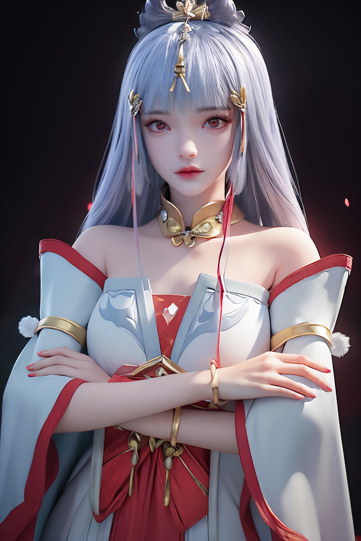 AI绘画StableDiffusion带信息样图（civitai.com网站精选）-白发古装美少女