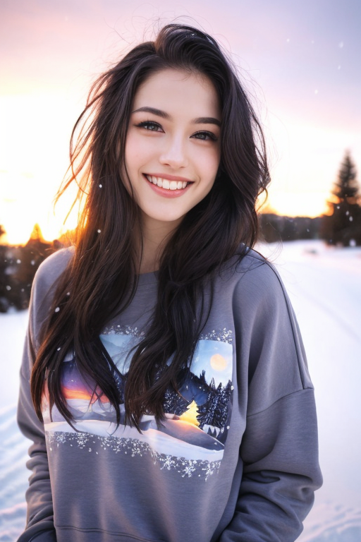 AI绘画StableDiffusion带信息样图（civitai.com网站精选）-雪地少女