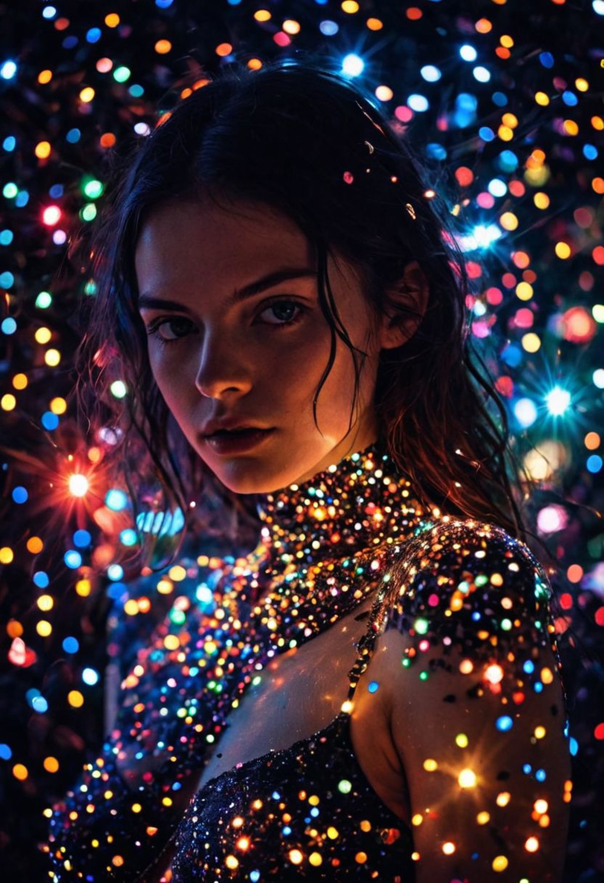 AI绘画StableDiffusion带信息样图（civitai.com网站精选）-闪光灯下的少女
