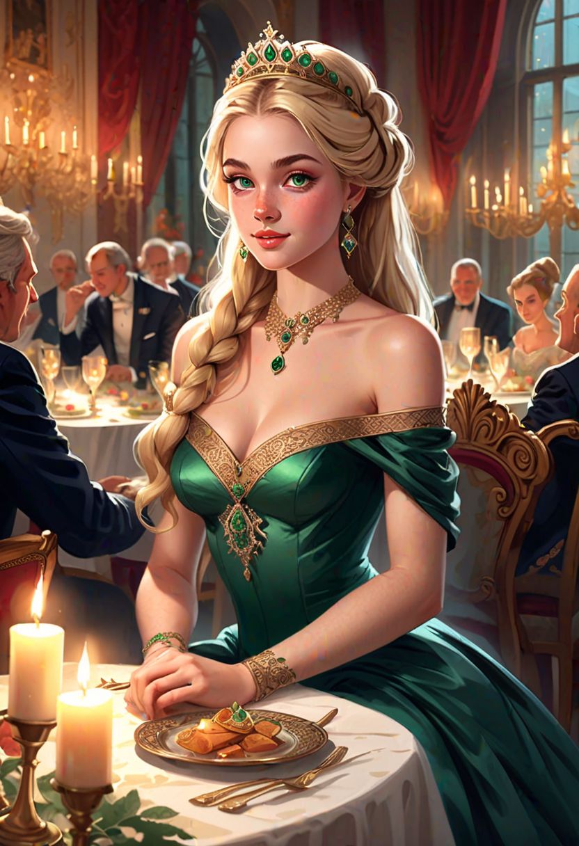 AI绘画StableDiffusion带信息样图（civitai.com网站精选）-穿绿色晚礼服的少女